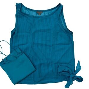 Ann Taylor 2-Piece Teal Sleeveless Top & Slip Tank Set - Size XS